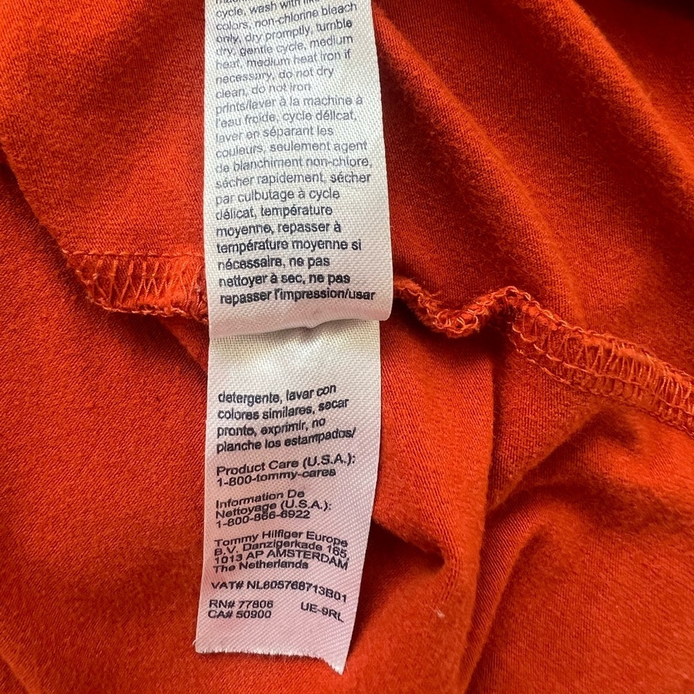 Tommy Hilfiger Mens T Shirt Small Orange Short Sleeve Slim Fit Stretch (0680) - Picture 10 of 10